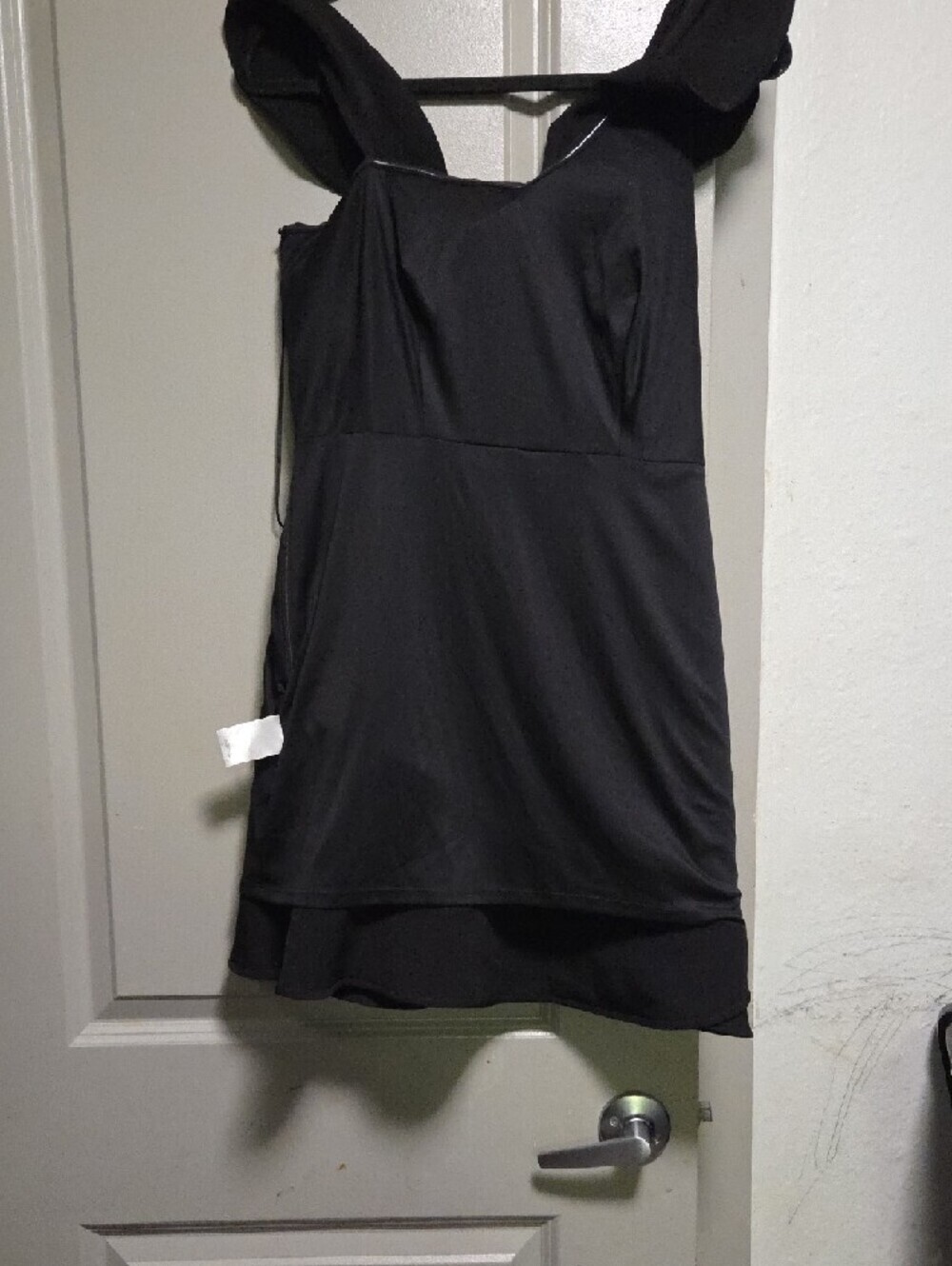 Express Black Ruffle-Trim Mini Dress - Picture 7 of 8